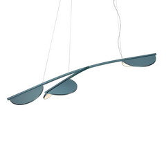 FLOS Almendra Organic lampada a sospensione 3 luci blu corto