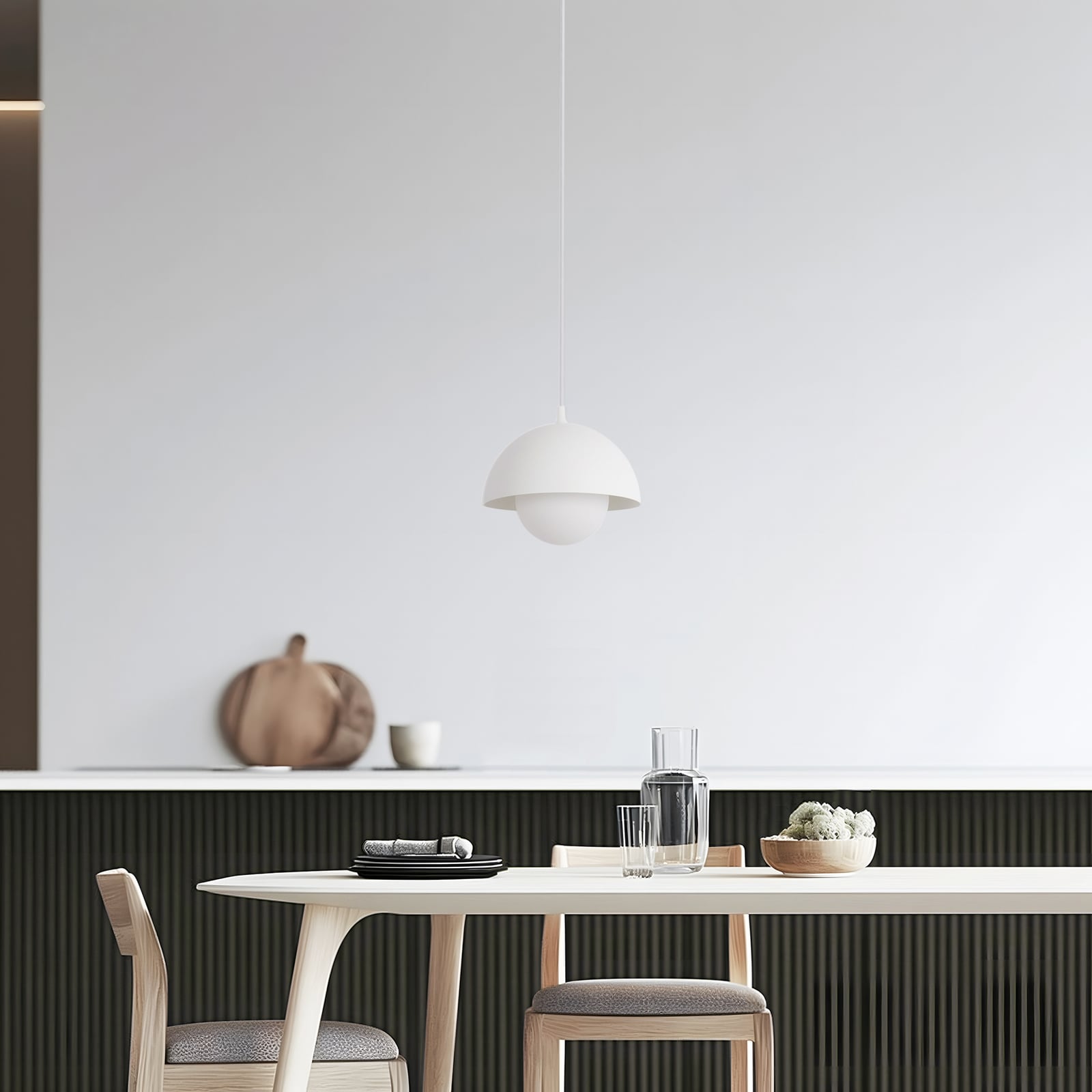 Żyrandol Nola Hide, biały, Ø 22 cm, aluminium/szkło, E14 Żyrandol Nola Hide, biały, Ø 22 cm, aluminium/szkło, E14