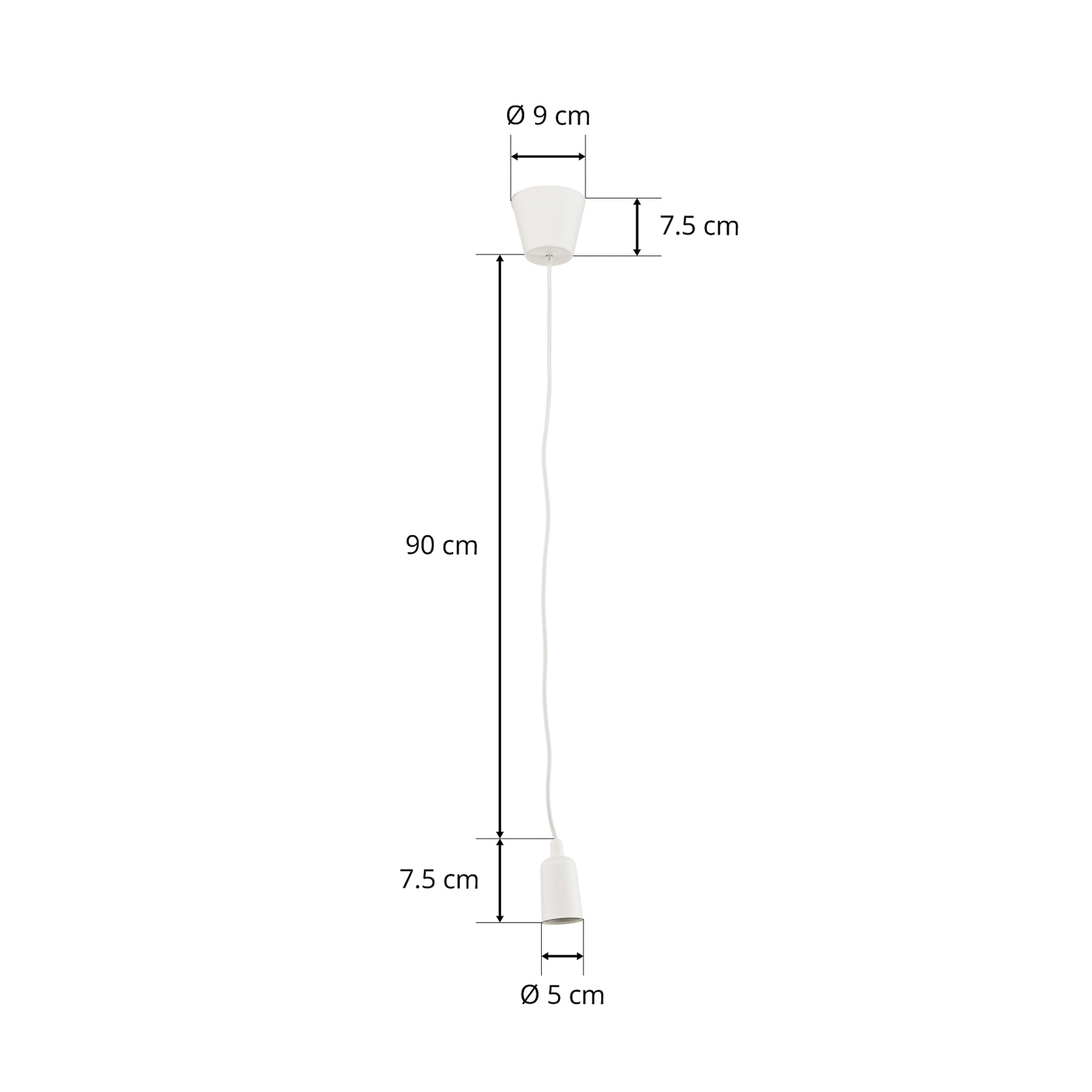 Lámpara colgante Brasil, blanca, 1 luz