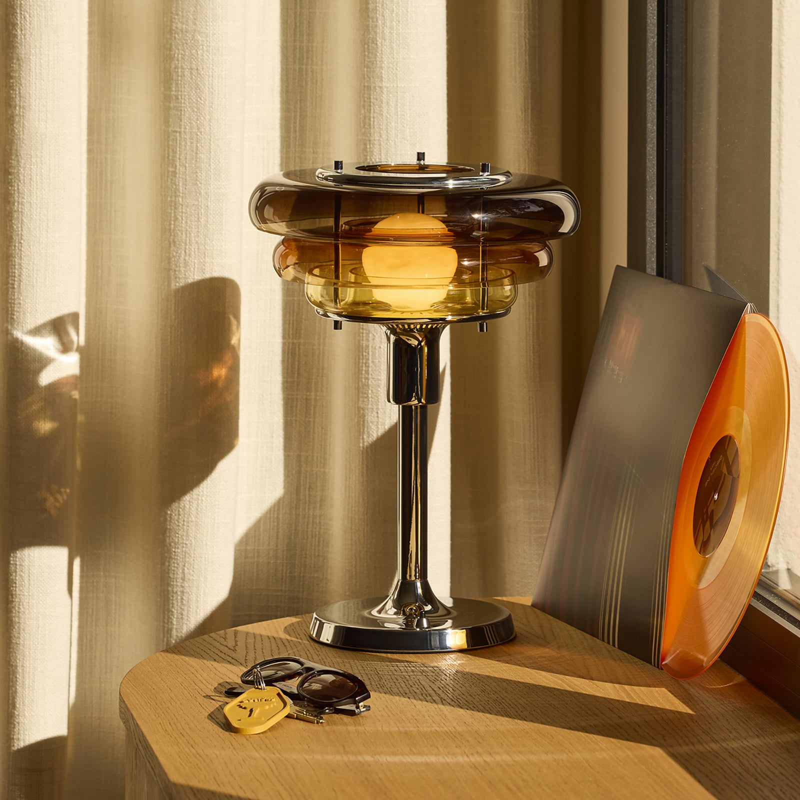 MARKET SET Table lamp Sunset, amber, glass, E27