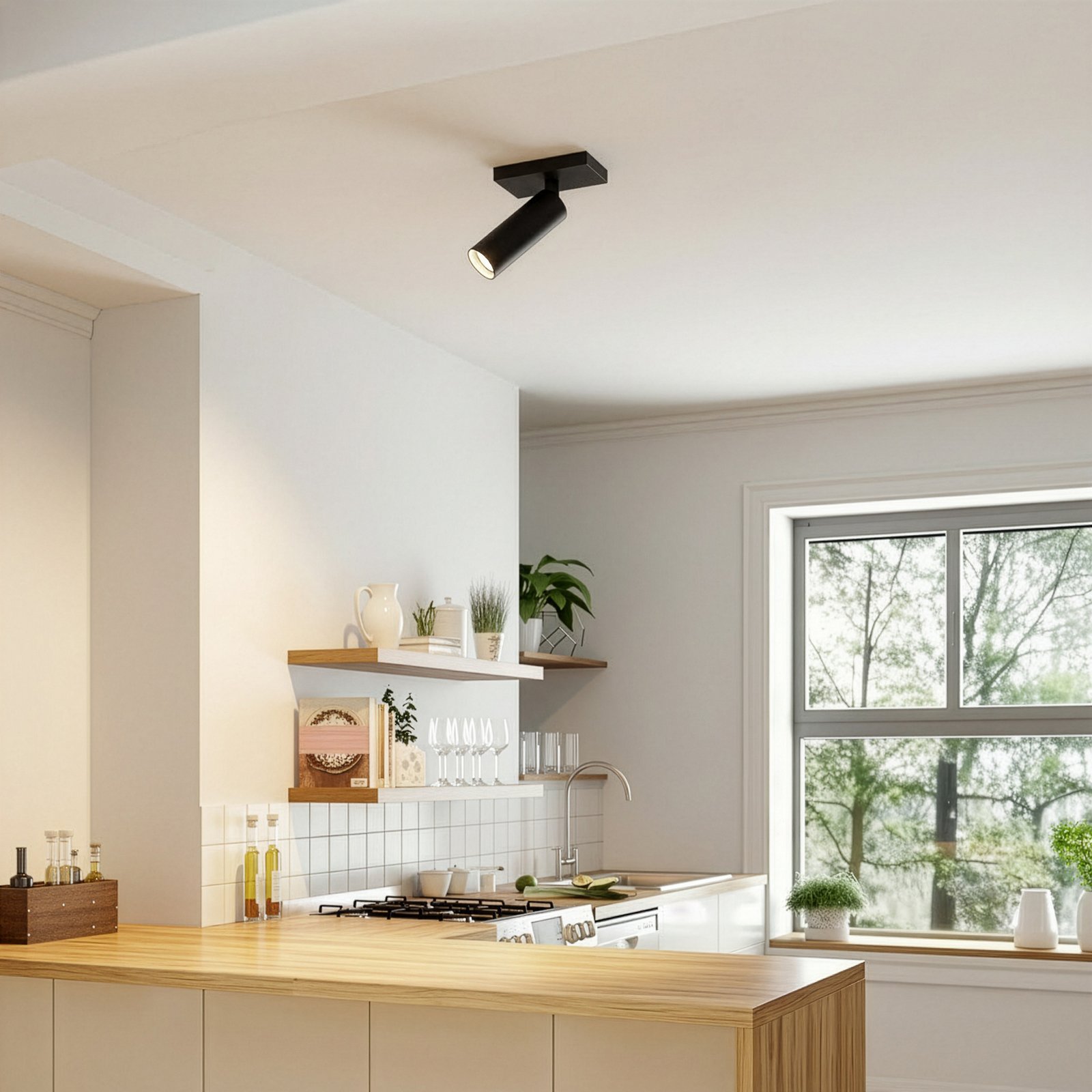 Arcchio plafondspot Brinja Slim, zwart, 1-lamp GU10 MR11