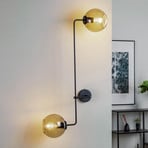 Monaco wall light with two glass globe lampshades