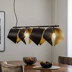 Lucande Mikolay hanging light, four-bulb, black