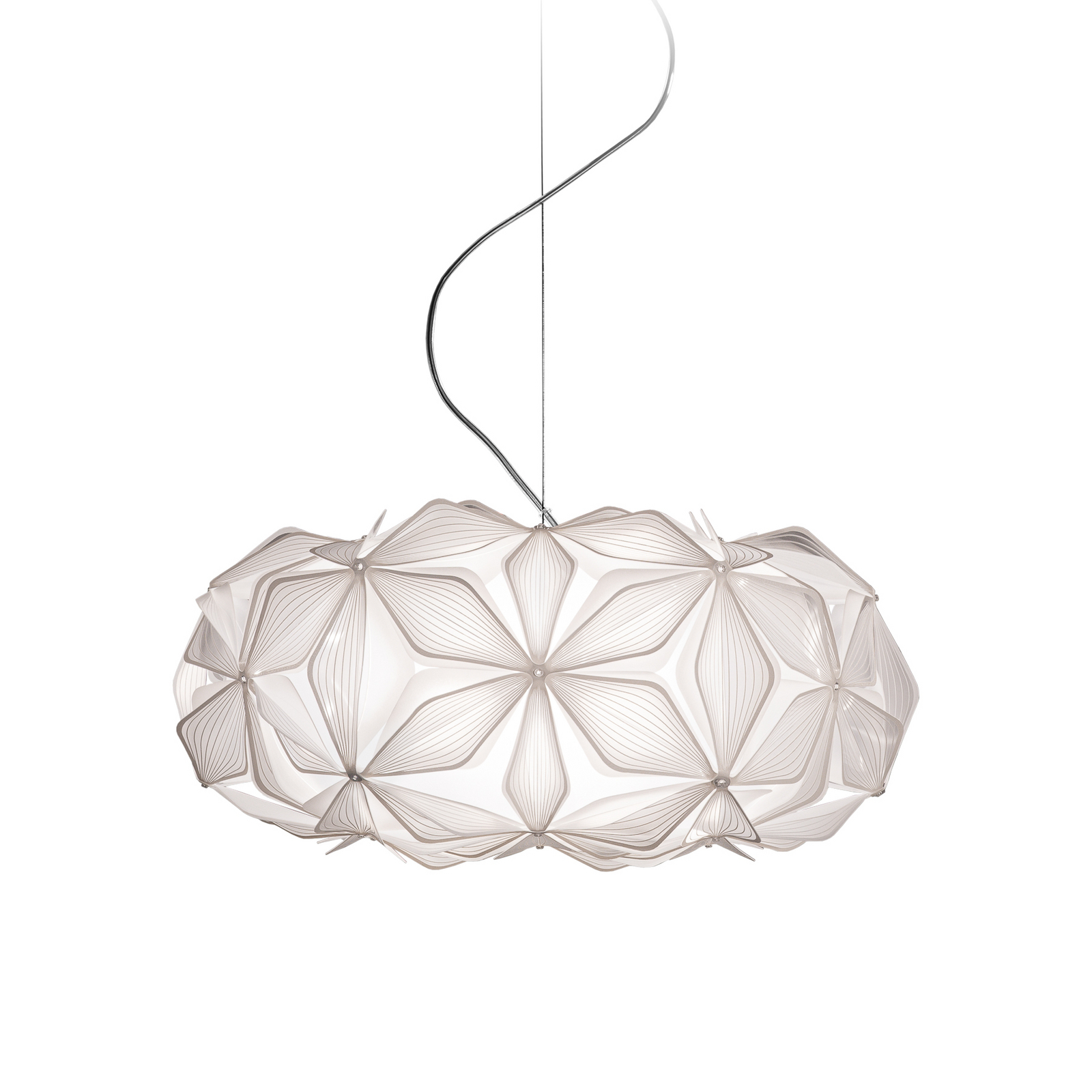 Lámpara colgante C'EST LA VIE, blanca/cable transparente, Ø 53 cm