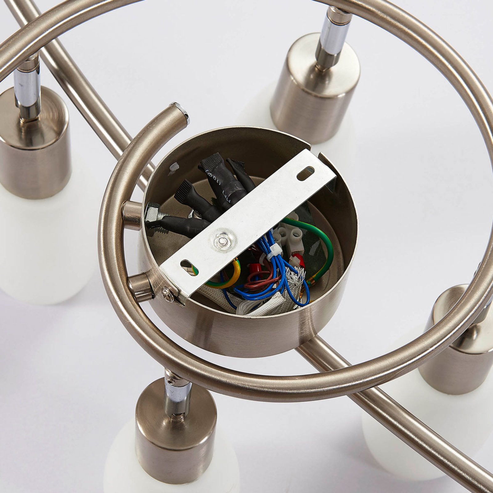 Arda Ceiling Lamp Whie/Nickel - Lindby