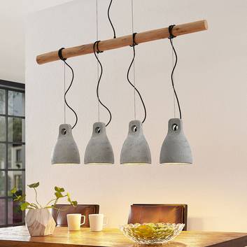 Lindby Grima suspension en béton, à 4 lampes