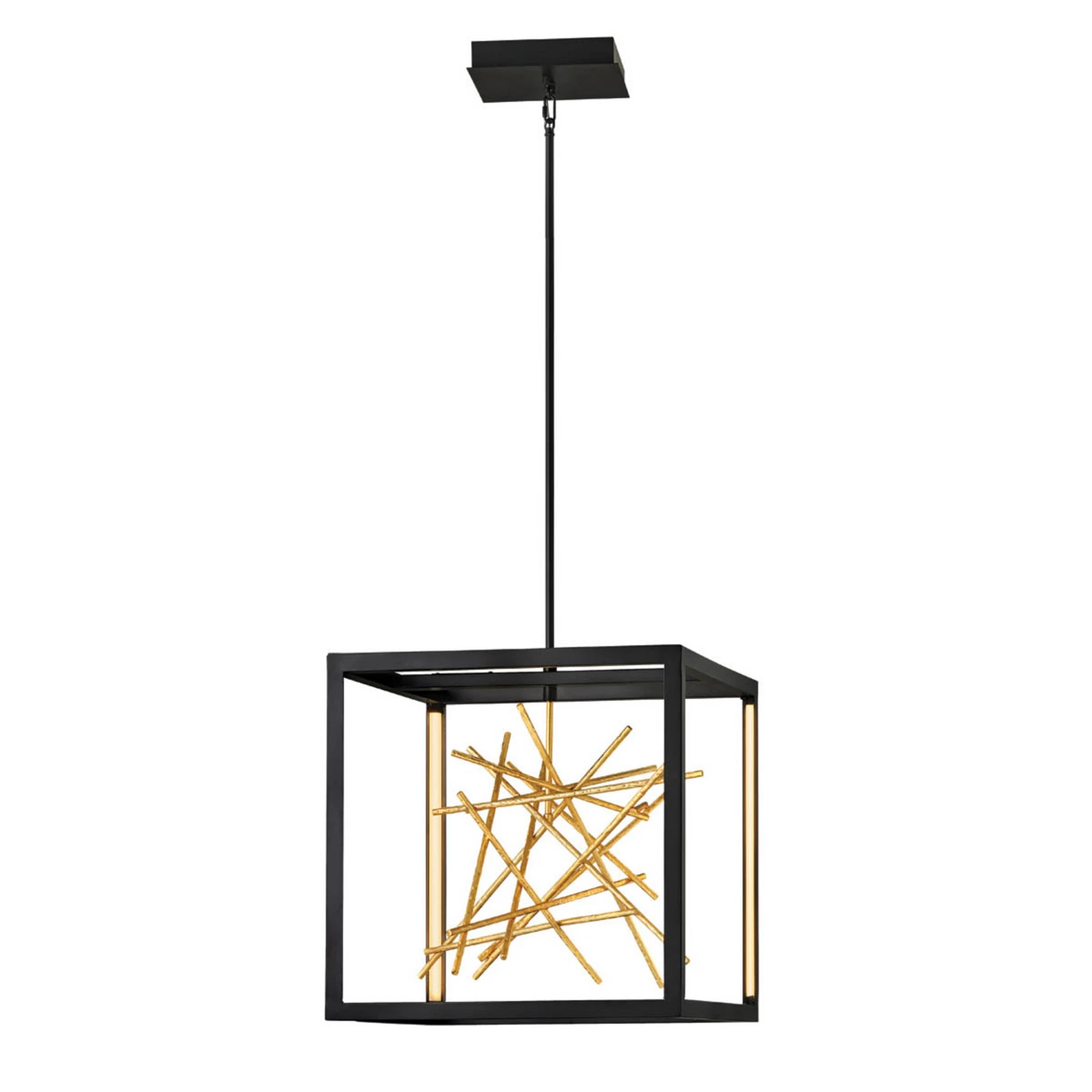 LED-Hängelampe Styx, schwarz, 3.000K 53,8 x 53,8cm