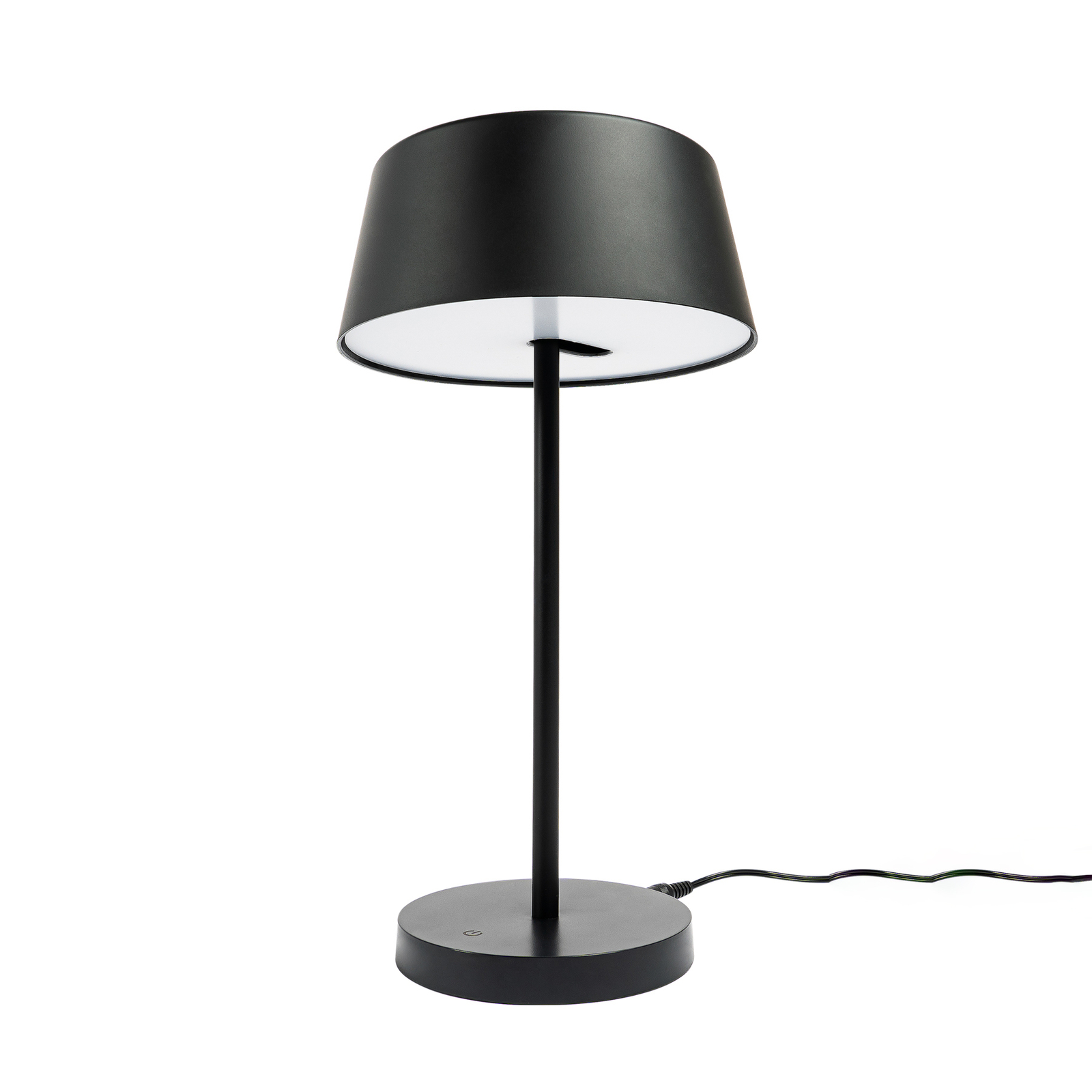 Stolná LED lampa Lindby Milica, čierna, stmievateľná