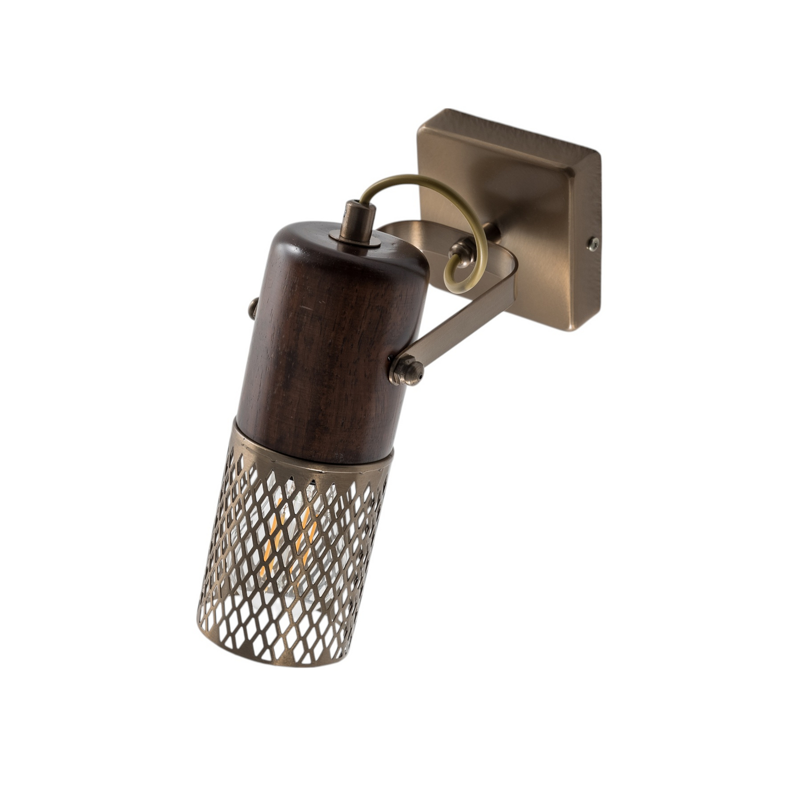 Wandleuchte Albrecht, gold antik, Höhe 12 cm, Metall/Holz
