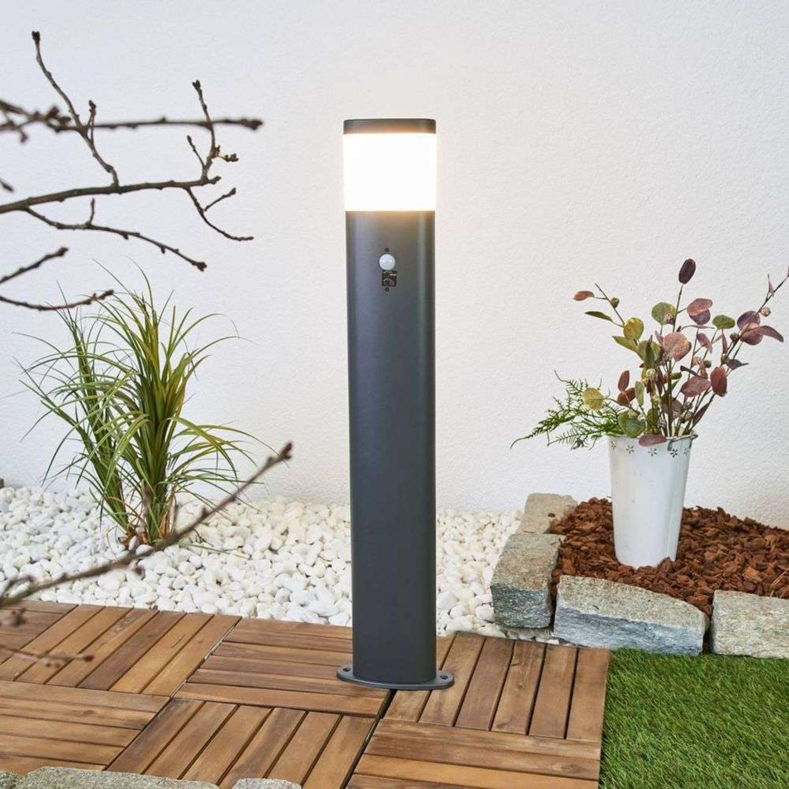 Marius LED Lampă de Grădină w/Sensor Dark Grey - Lindby