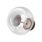 Velora vanjska zidna LED svjetiljka, smeđa/prozirna, Ø 20 cm, staklo, IP54