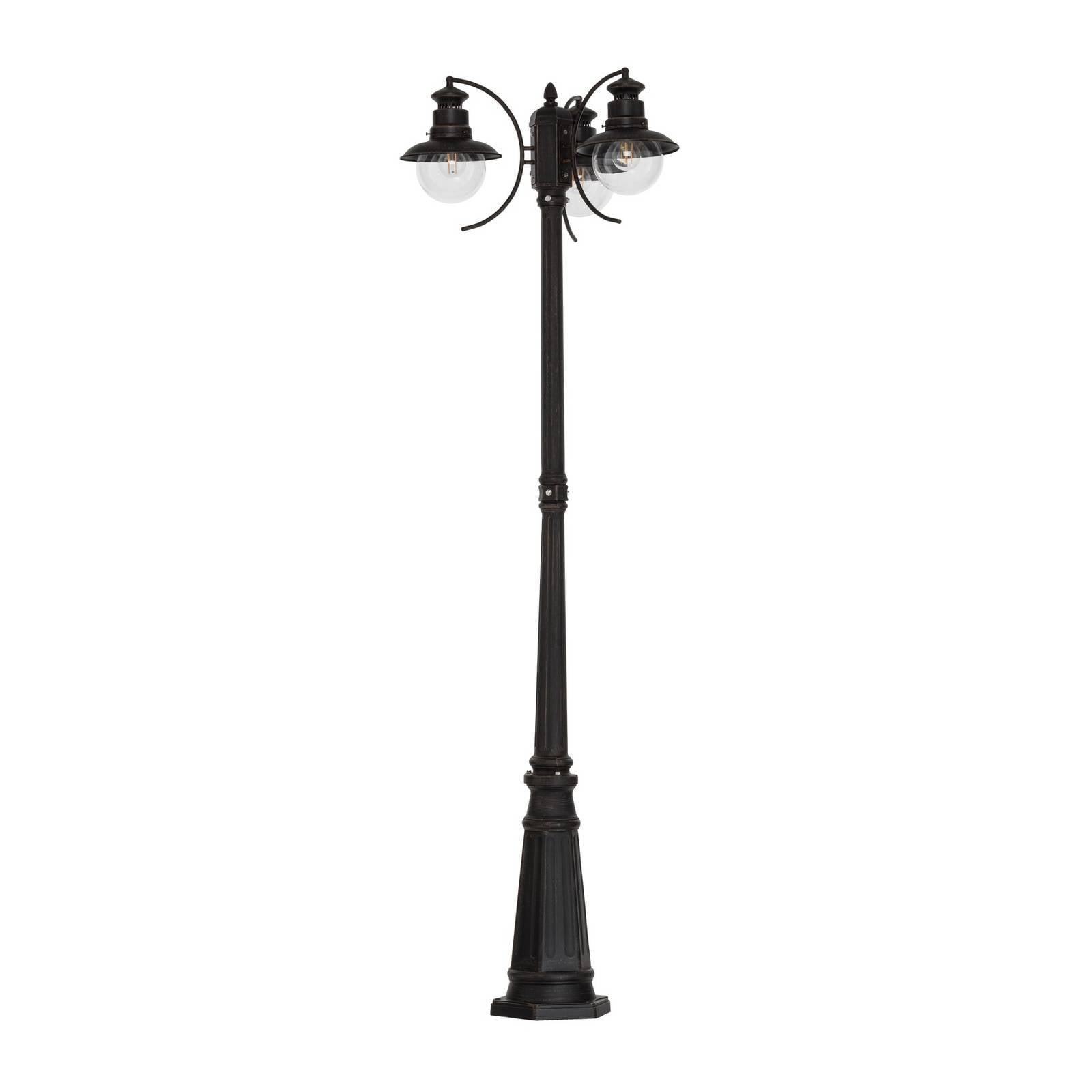 Lindby Außenleuchte Eddie, 198 cm, rost, Metall, IP44, E27