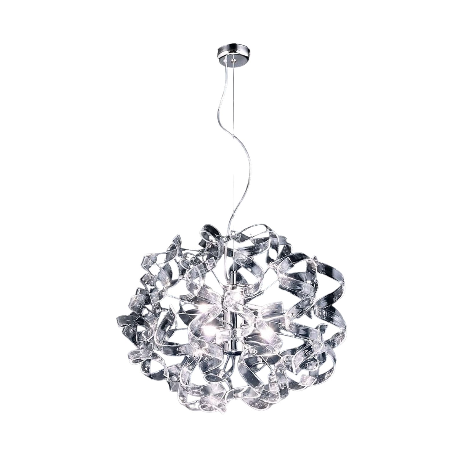Glanzende hanglamp Crystal, ovaal