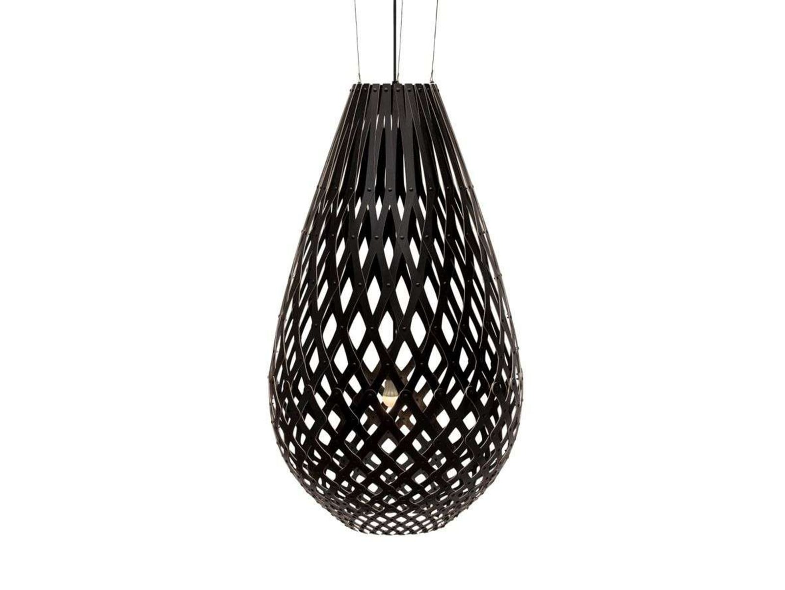 Koura Pendelleuchte H160 Schwarz 2 Seiten david trubridge - Wohnzimmer - Bambus