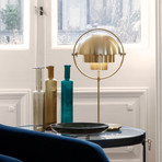 GUBI Tischleuchte Multi-Lite, Höhe 50 cm, Gestell messing