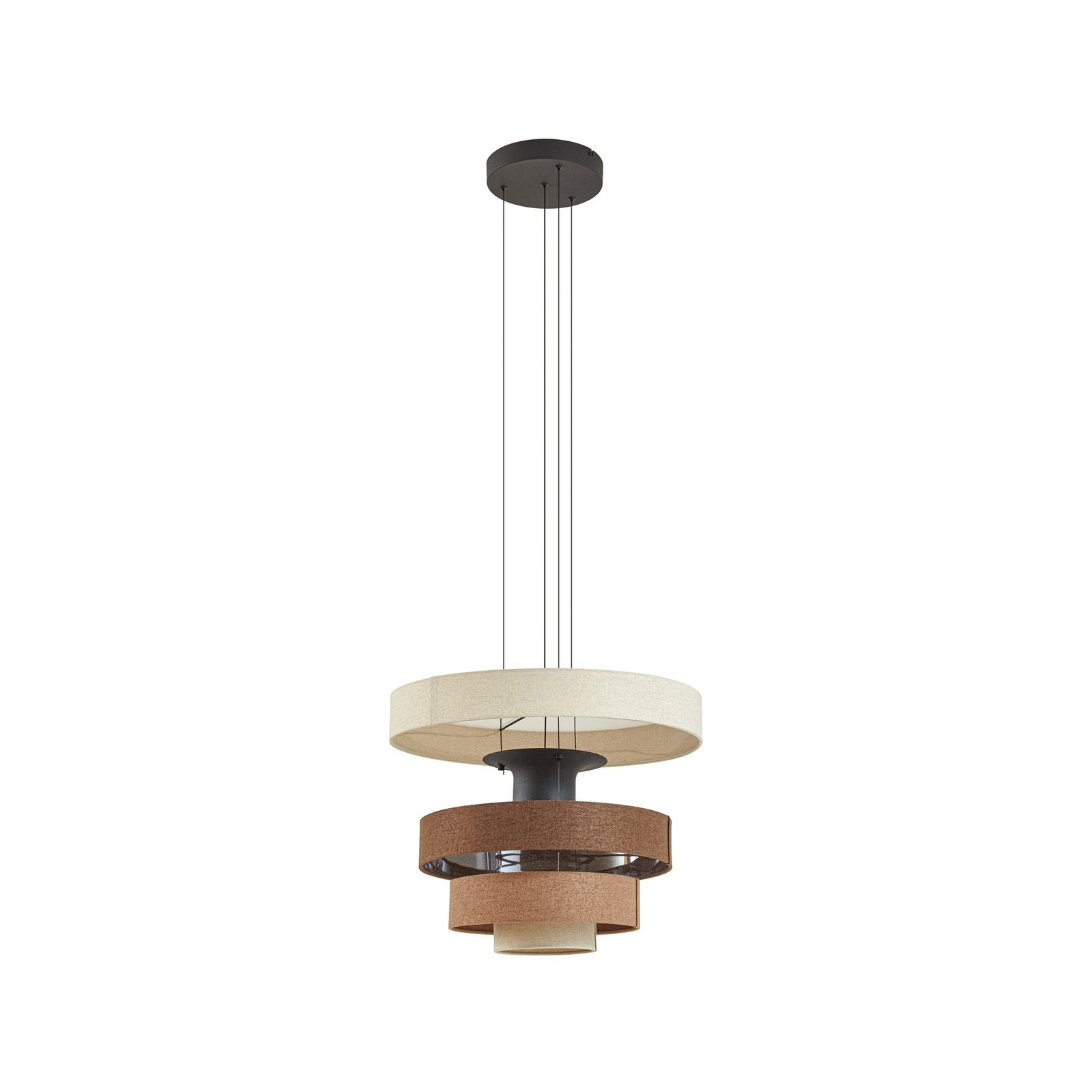 Peldano LED hanglamp, bruin/beige, Ø 50 cm, dimbaar - Lucande