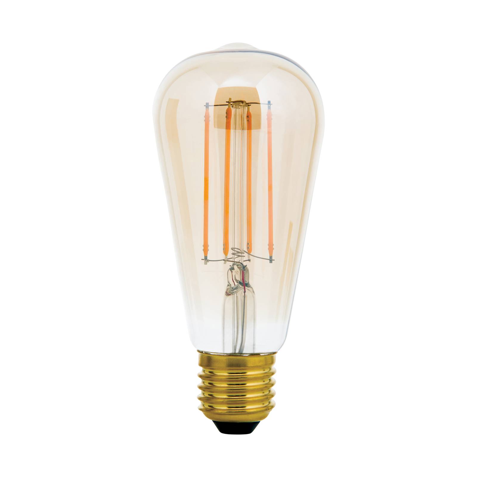 Levně LED rustikální žárovka E27 ST64, 6W, jantar, 2200K