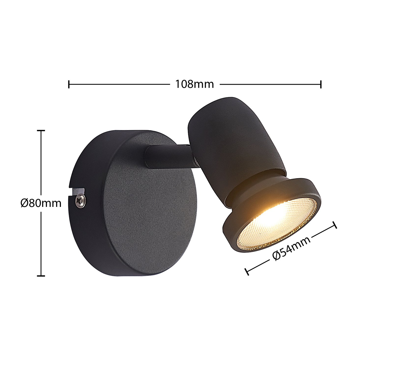 ELC Simano reflektor LED, czarny, 1-punktowy