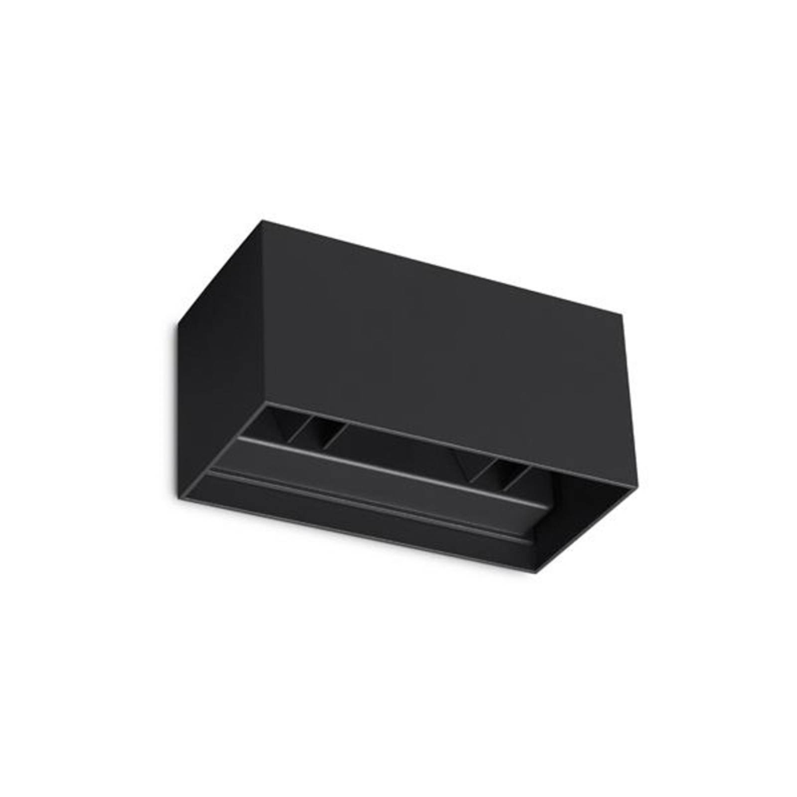 Ideallux Atom LED-wandlamp buiten - modern - zwart - metaal - buitenlamp