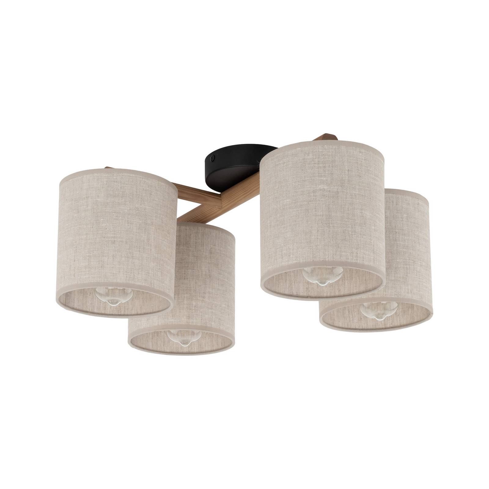 Deckenlampe Deva, vierflammig, Textil