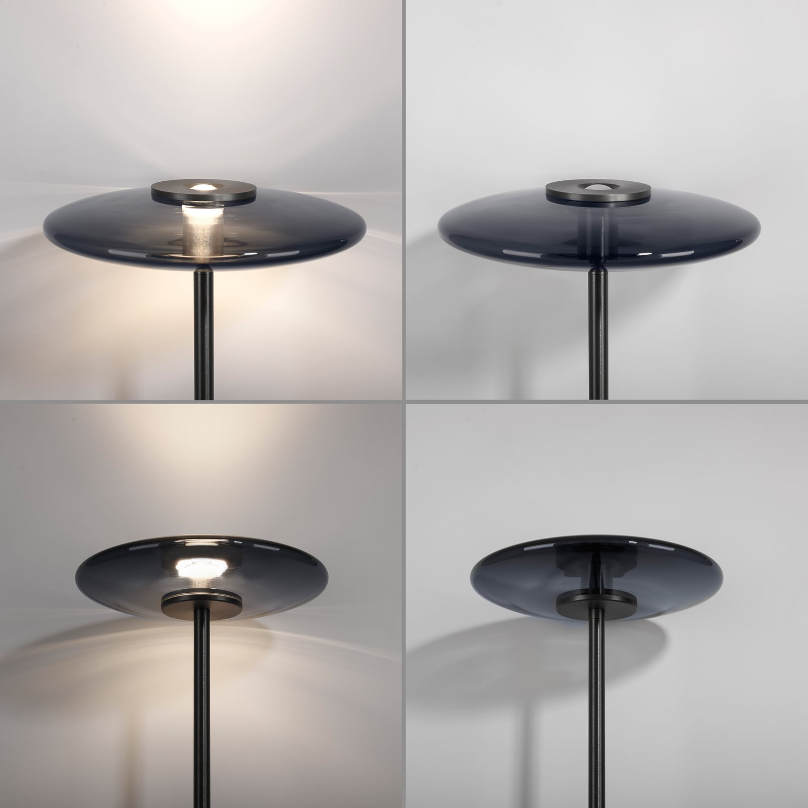 Vitrum LED-Stehlampe, grau Aluminium/Glas Touchdimmer - PURE Vitrum LED-Stehlampe, grau Aluminium/Glas Touchdimmer - PURE