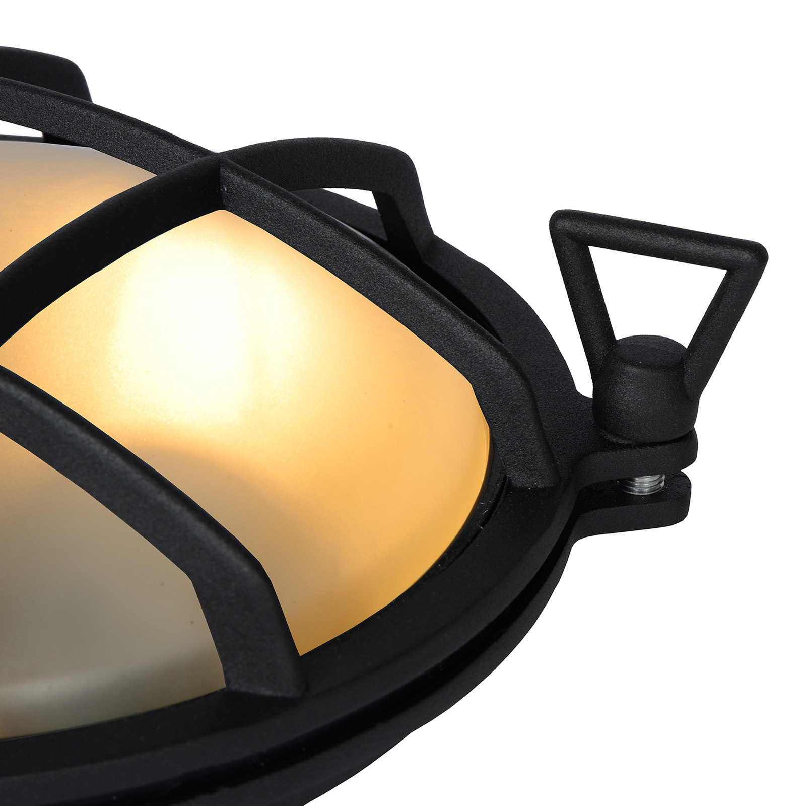 Outdoor wall light Dudley, flat/round, black