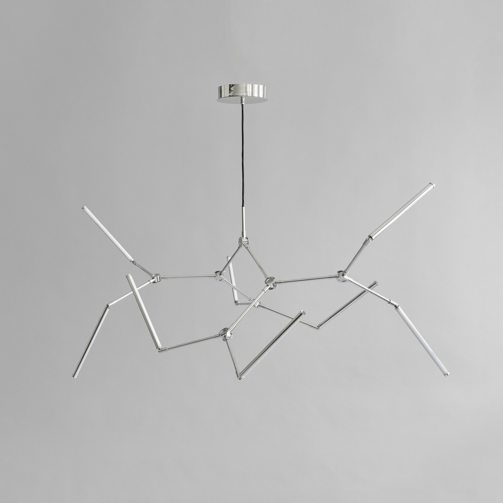Stick LED kroonluchter chroom, 196 cm, 8-lamps - 101 Copenhagen