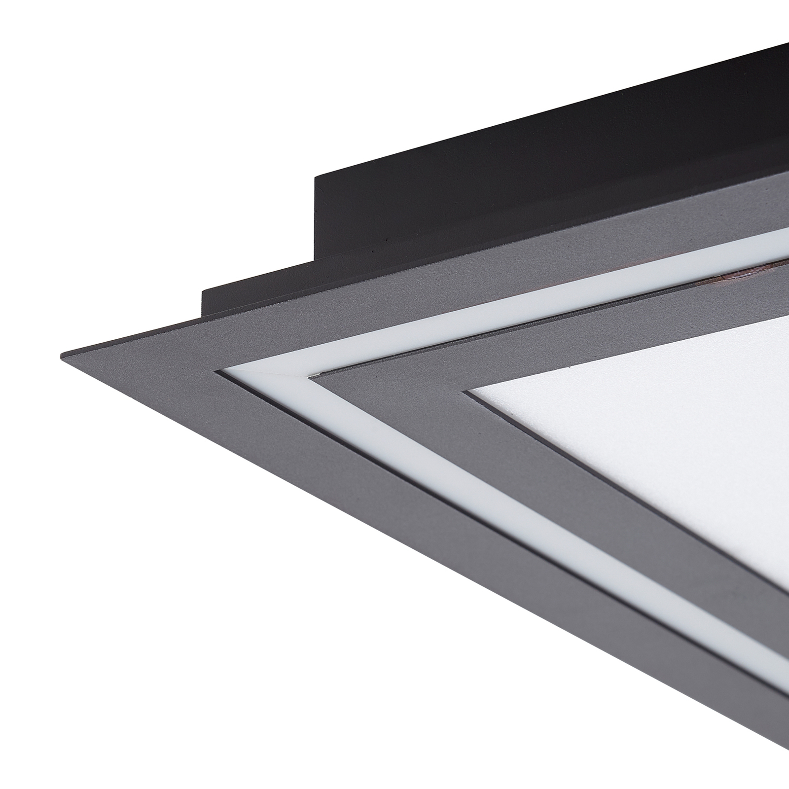 Stropné svietidlo Lucande LED Leicy, čierne, 44 cm, RGB, CCT