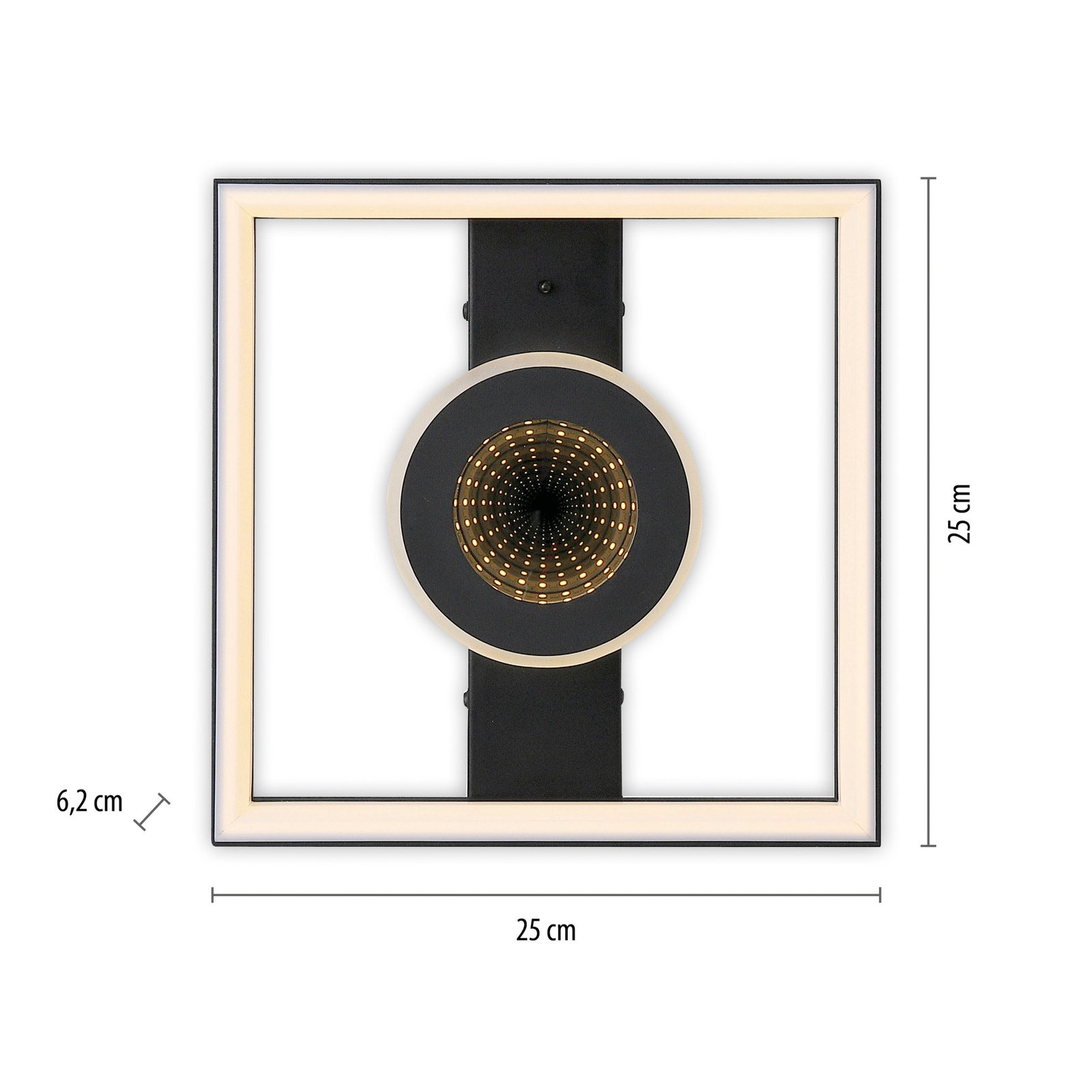 Paul Neuhaus LED-Deckenlampe Traforo, Länge 25 cm, schwarz