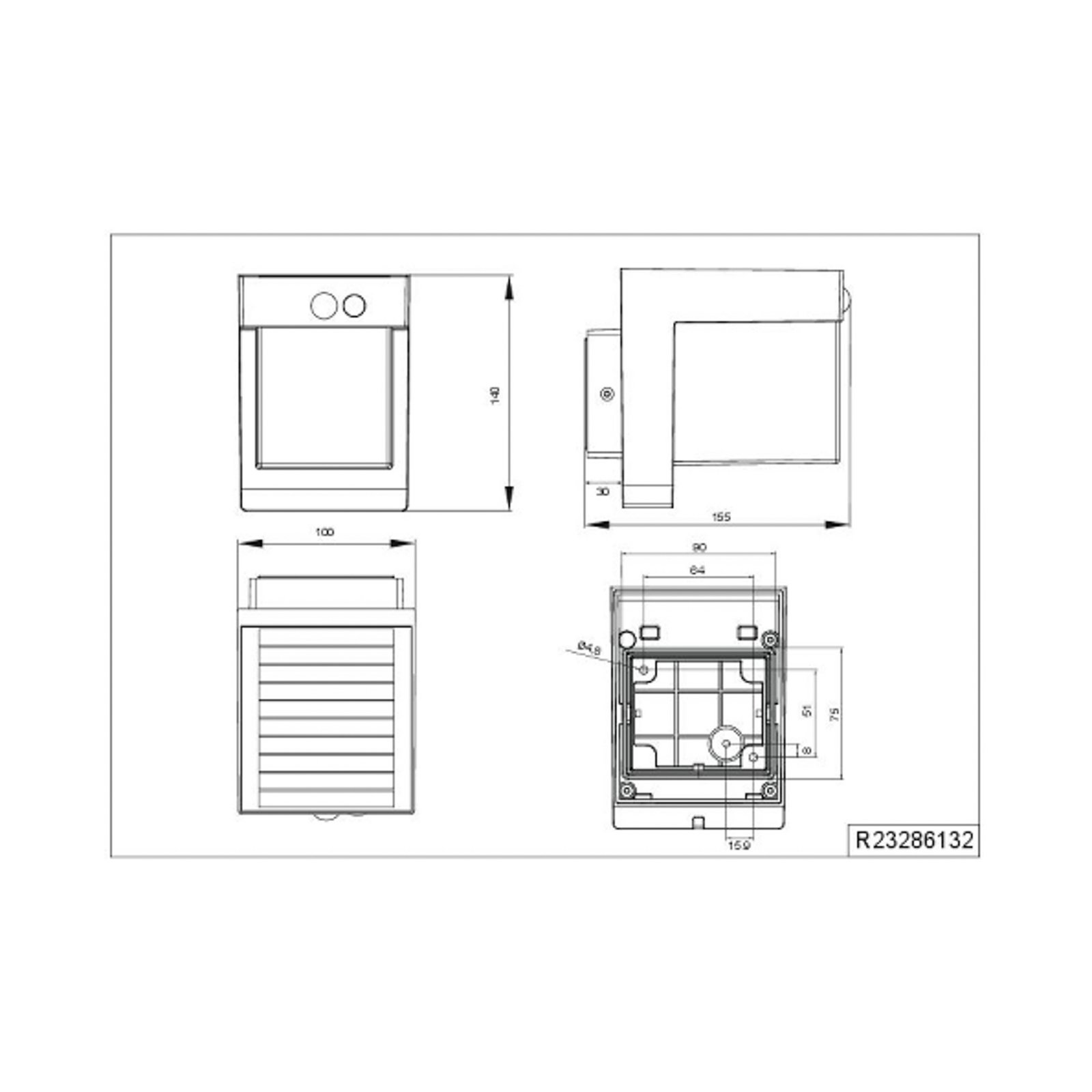 Colombo solar wall light, matt black, height 14 cm, sensor