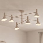 Nola Faretto da soffitto Milia, a 6 luci, beige, E14, metallo