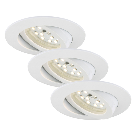 Schwenkbare LED-Einbauleuchte Bert, 3er-Set