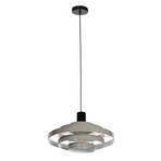 Halo Cirque pendant light, grey, metal, Ø 50 cm, E27