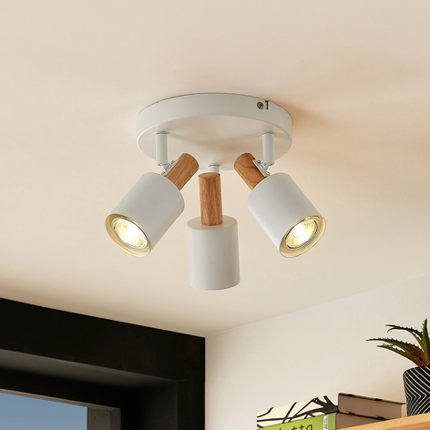 Lindby Junes LED-Deckenspot, dreiflammig, weiß
