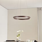 Lucande LED Pendant lamp Yonam, coffee, Ø 60cm