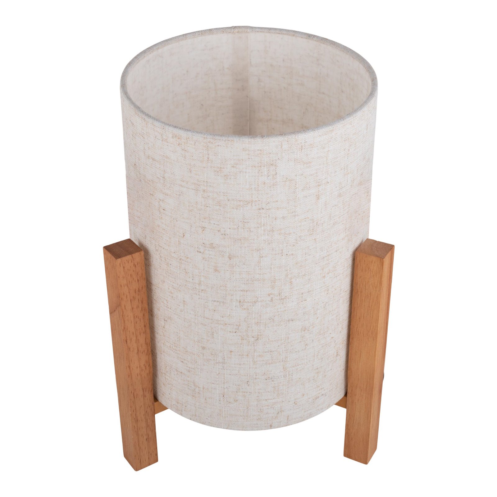 Table lamp 3193, wood, linen textile, height 32cm