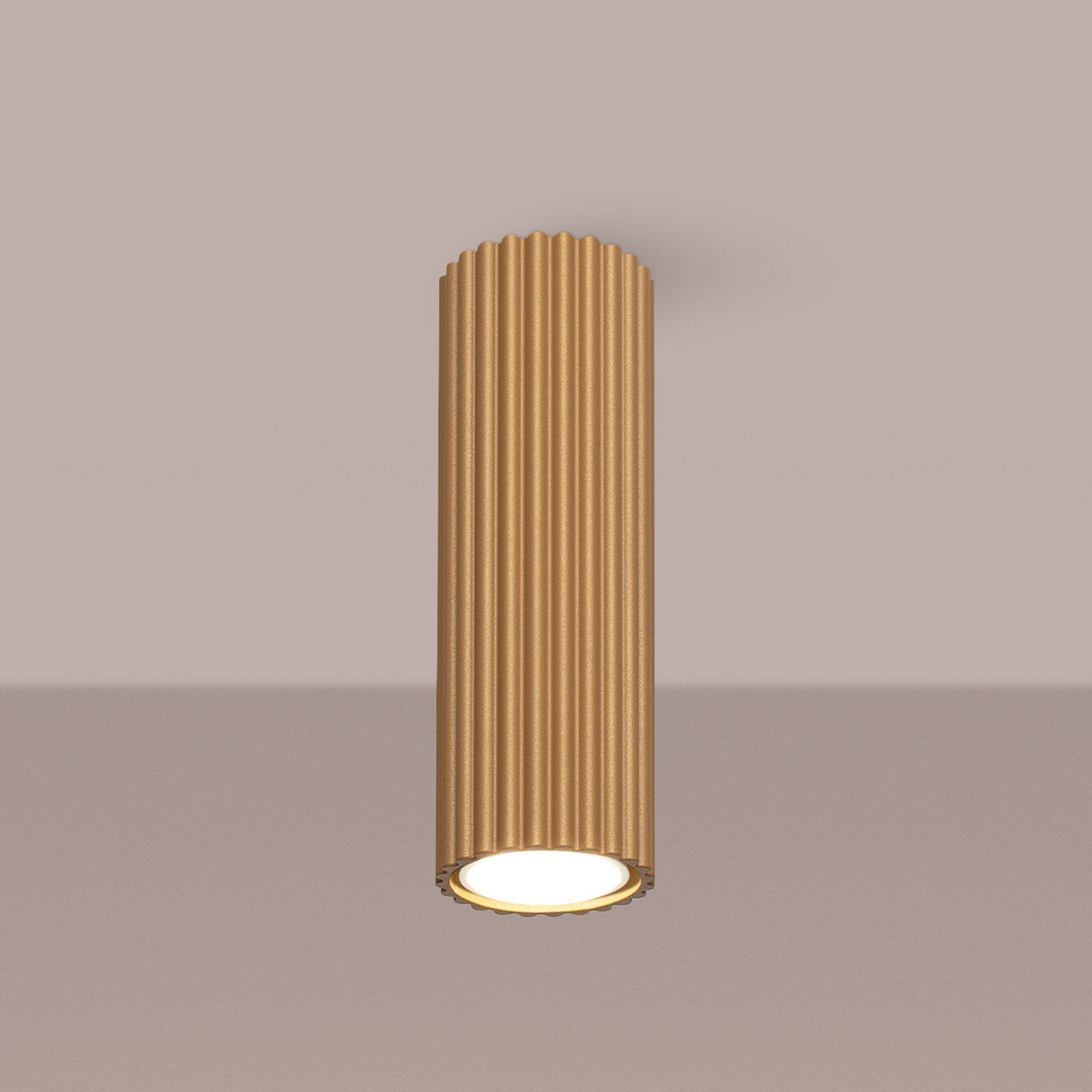 Deckenleuchte Karbon, goldfarben, Höhe 20 cm, Aluminium