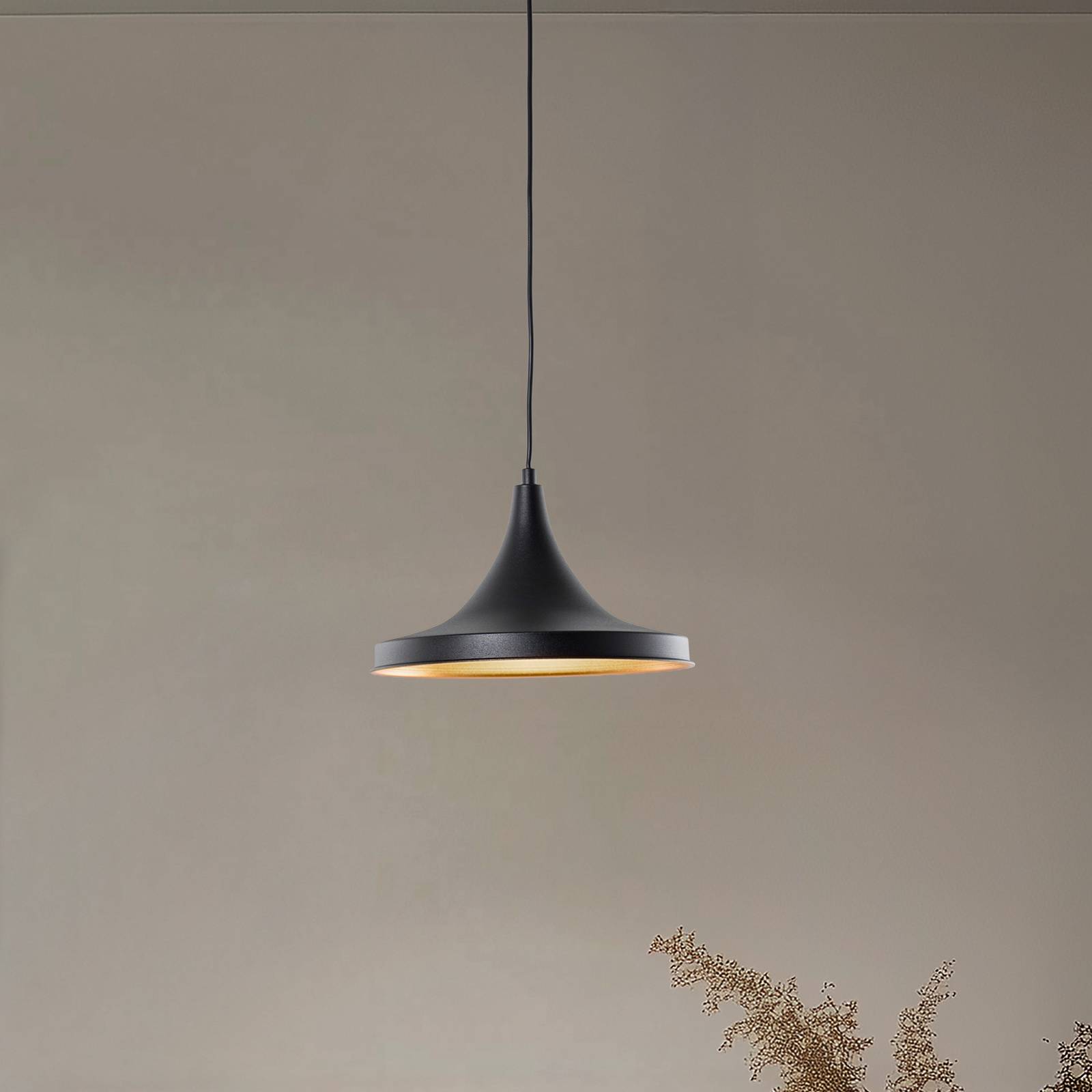 Hängeleuchte Berceste 193-S Ø30cm schwarz/gold günstig online kaufen