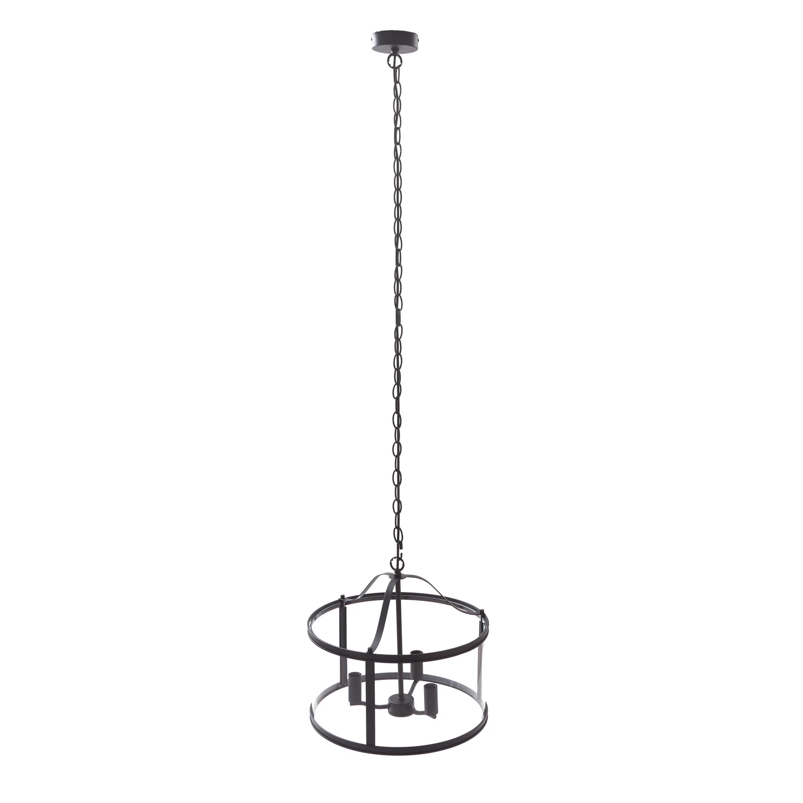 Висящо осветление Lucande Eryk, Ø 40 cm, черно, стъкло, 3 светлини