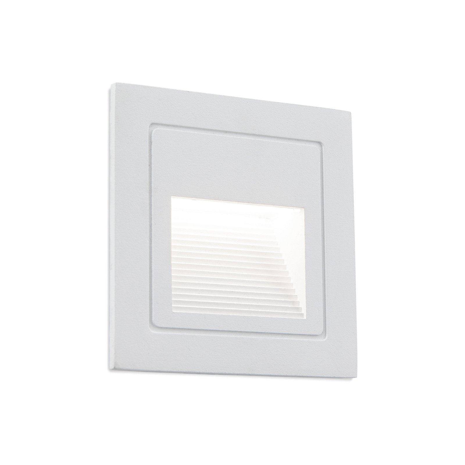 LED recessed wall lamp Loro, white, width 8.5 cm, aluminium