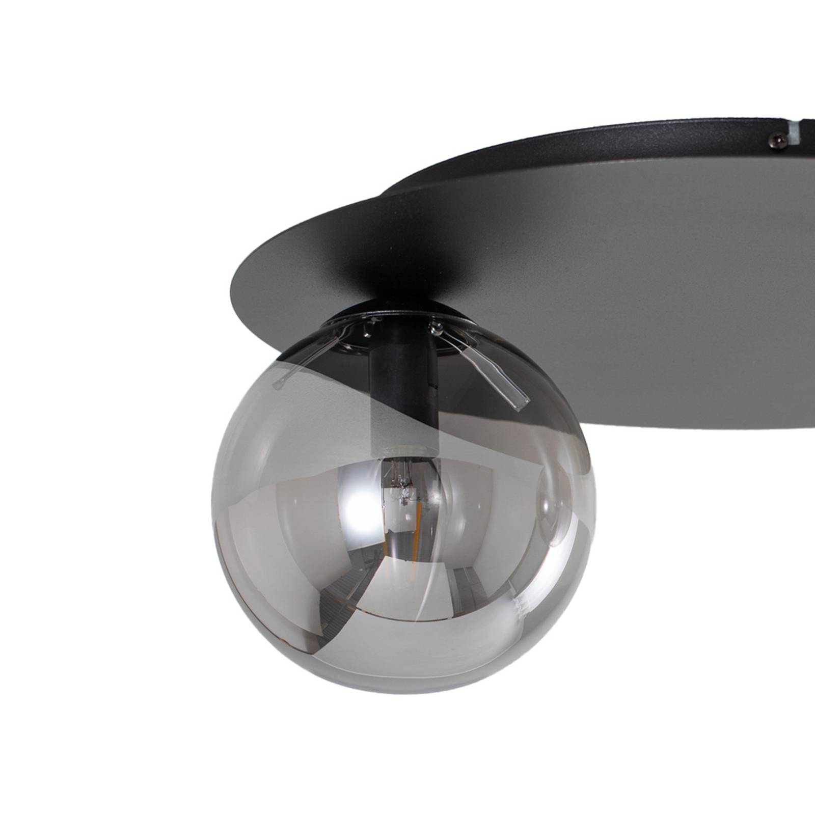 Lampa sufitowa Solar, czarna/grafitowa, 2-punktowa