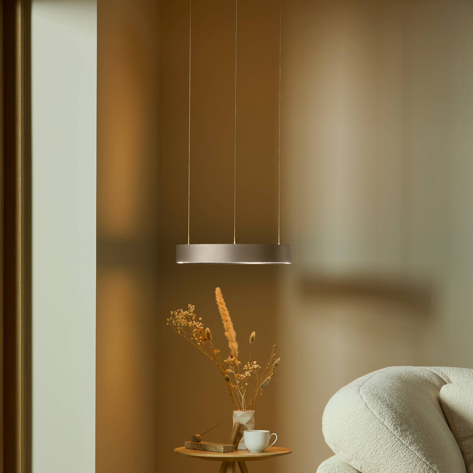 LOOM DESIGN żyrandol LED Velora, kremowa, Ø 40 cm, ściemniany