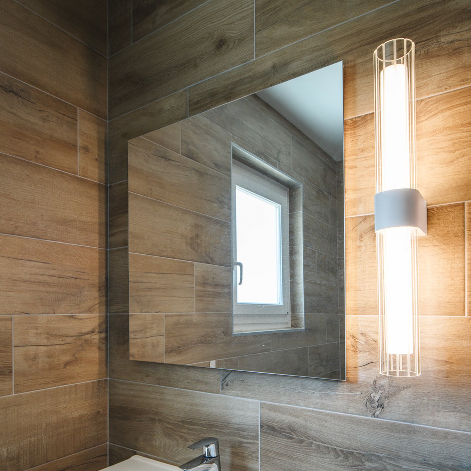SLV LED sieninis vonios kambario šviestuvas "Lygant", dvigubas, baltas,