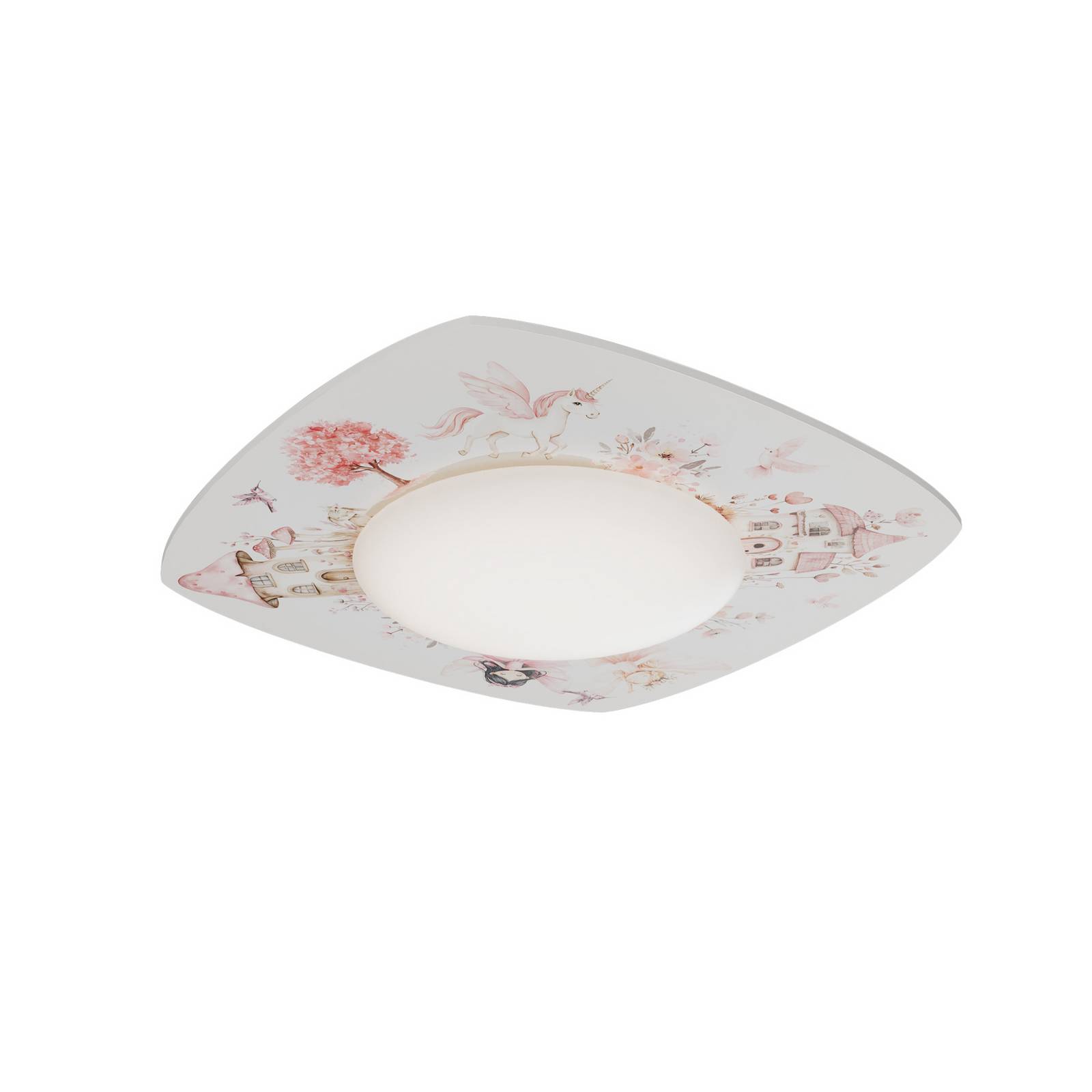 LED-Deckenleuchte Feenwelt Starlight, weiß/rosa, Länge 58 cm