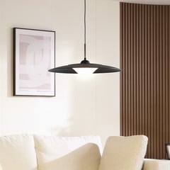 Lucande LED-riippuvalaisin Foco, musta, metalli, Ø 50 cm