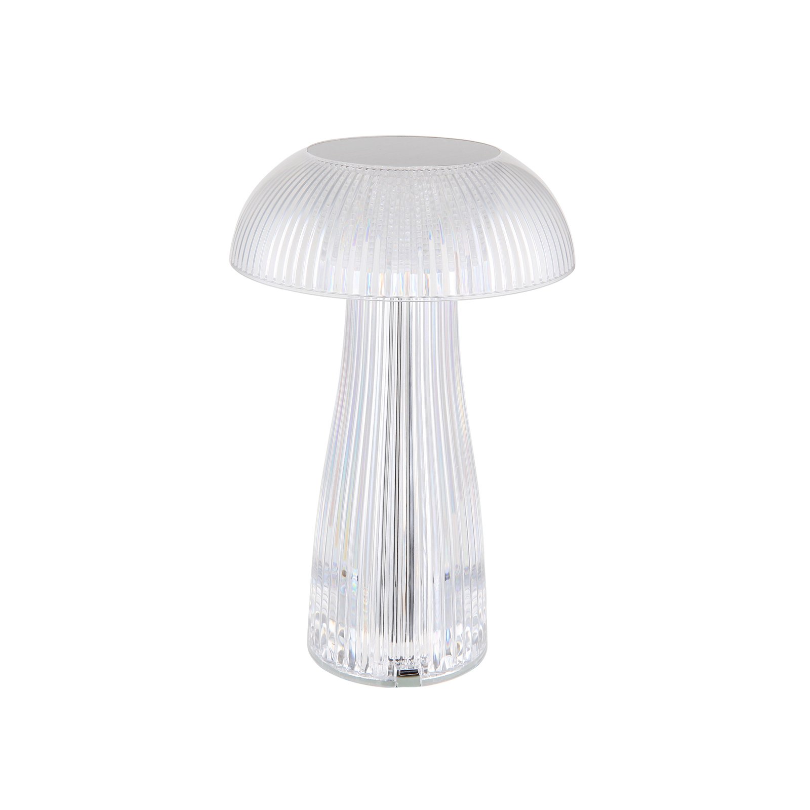 Nabíjacia stolná lampa LED Gixi, strieborná farba, výška 25 cm, CCT