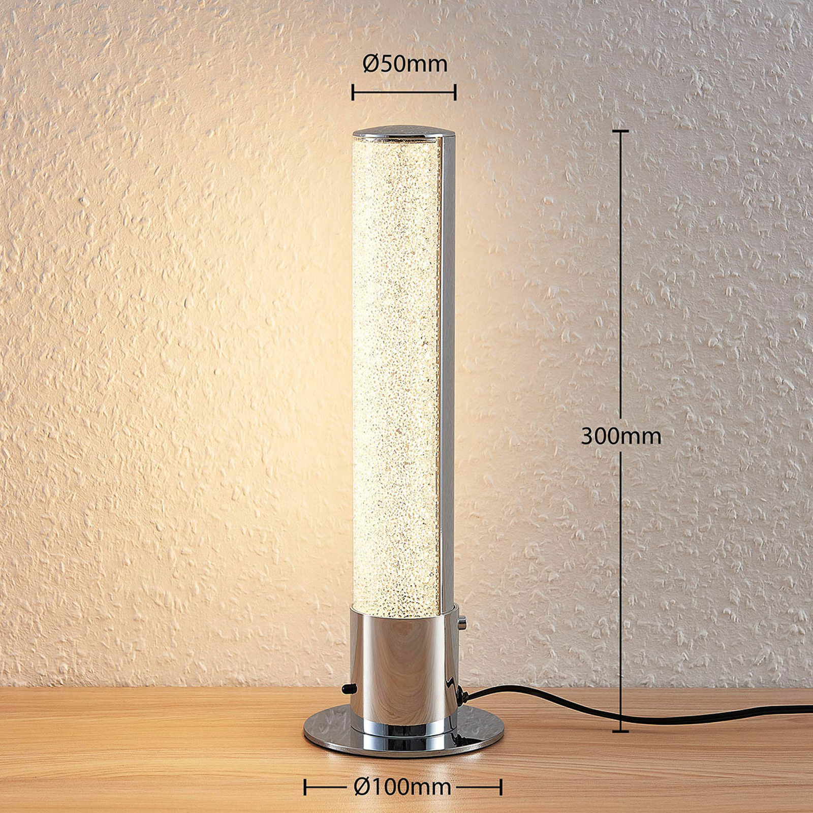 Lampe de table LED Fria, cylindre, RVB, télécommande