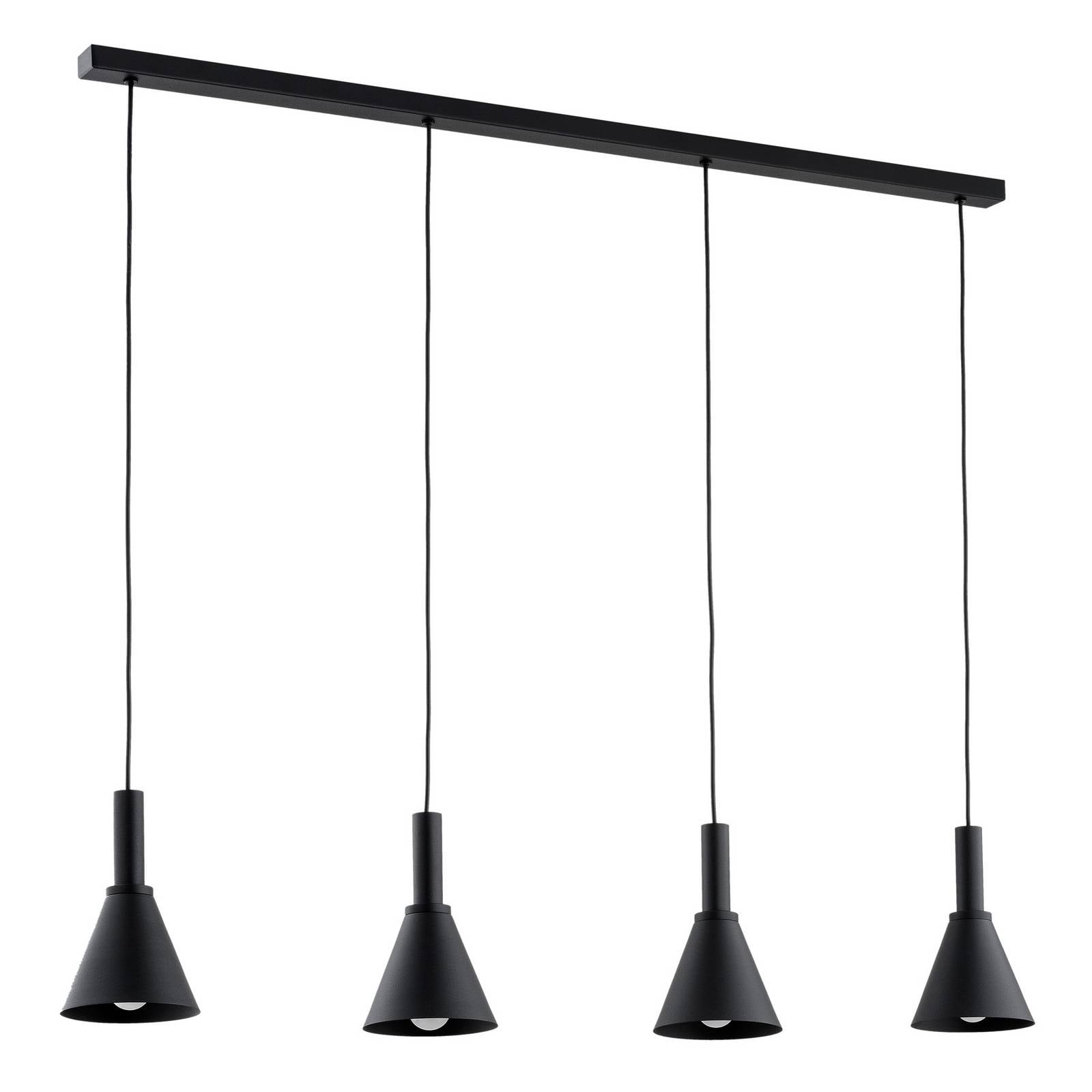 Hängelampe Norte, schwarz/gold Stahl Länge 114 cm, 4-flammig