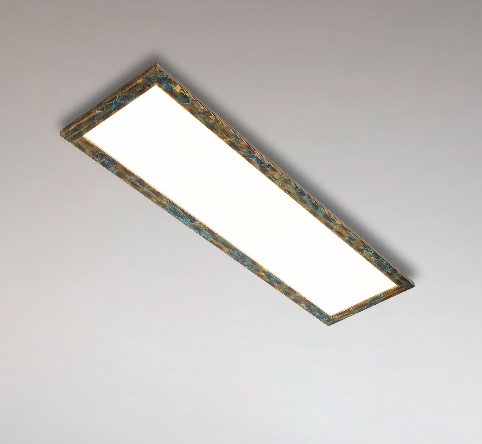 Painel LED Quitani Aurinor, patinado a ouro, 125 cm
