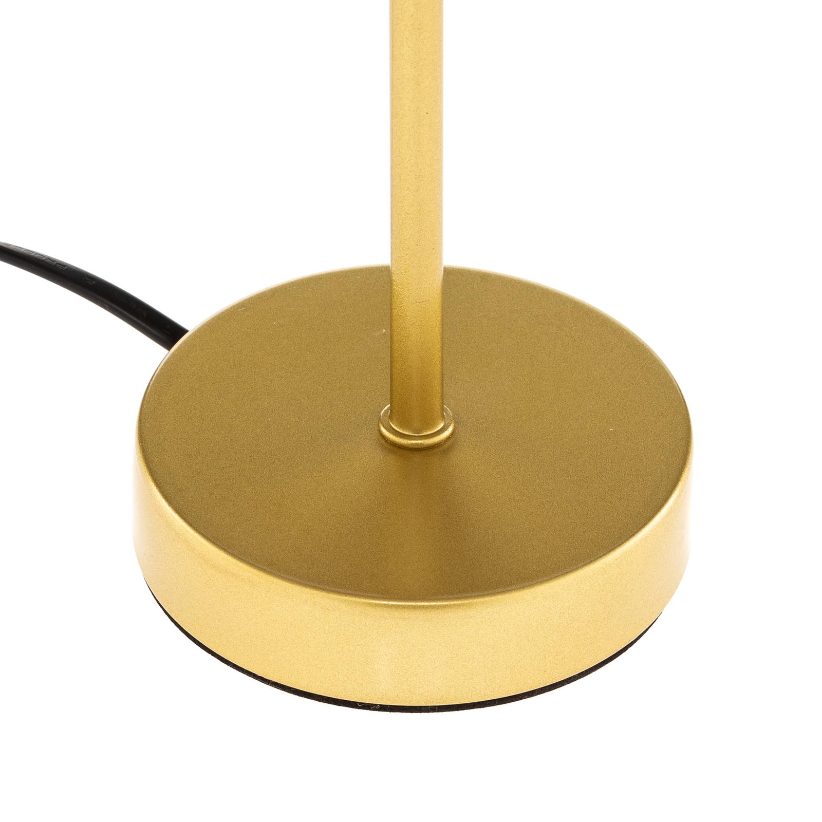Lampa stołowa Aura, podstawa złota, klosz żółty